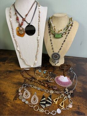 Bohemian and Beach Core Jewelry Lot - Earrings and Necklaces